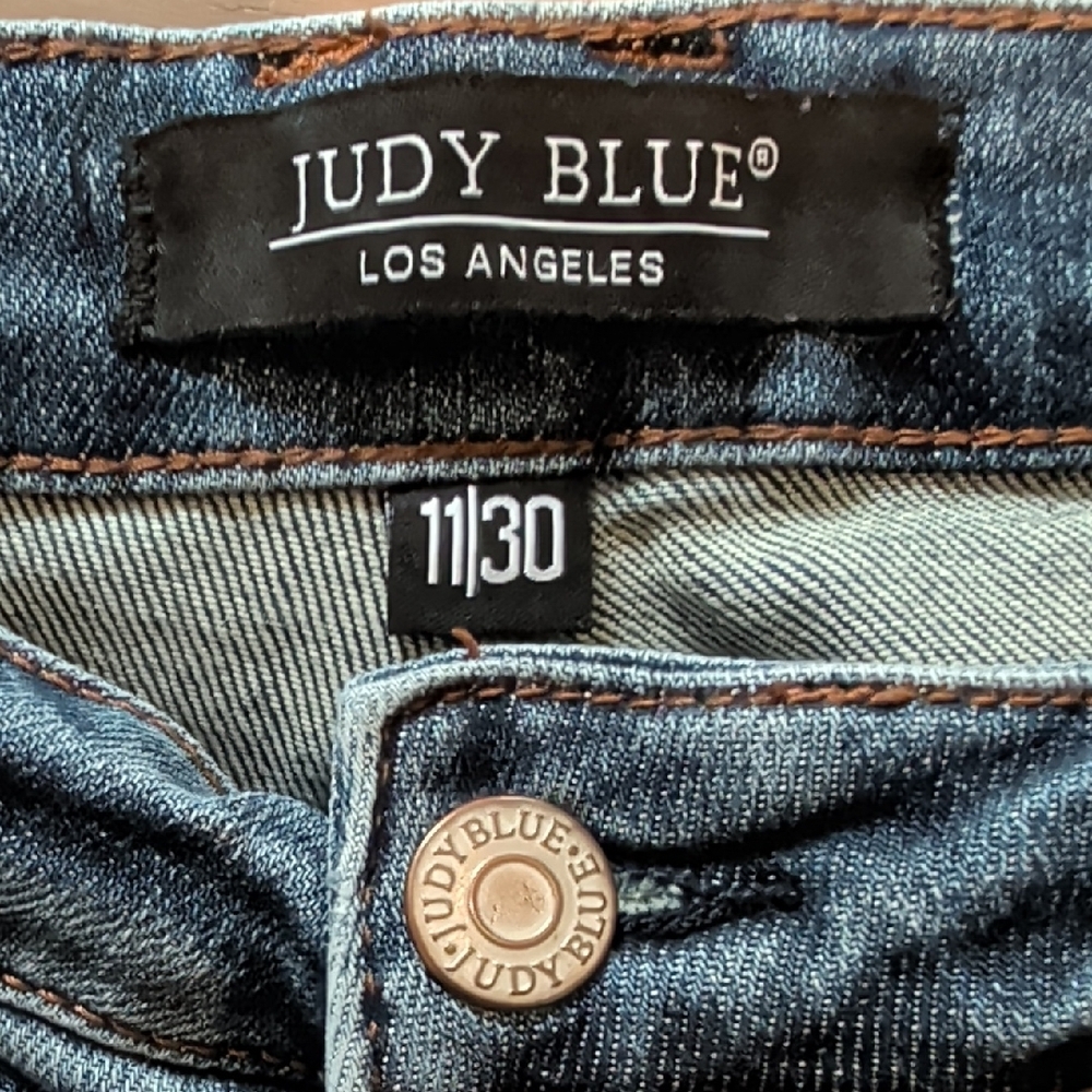 Judy Blue Distressed Light Blue Skinny Jeans - Picture 2 of 6